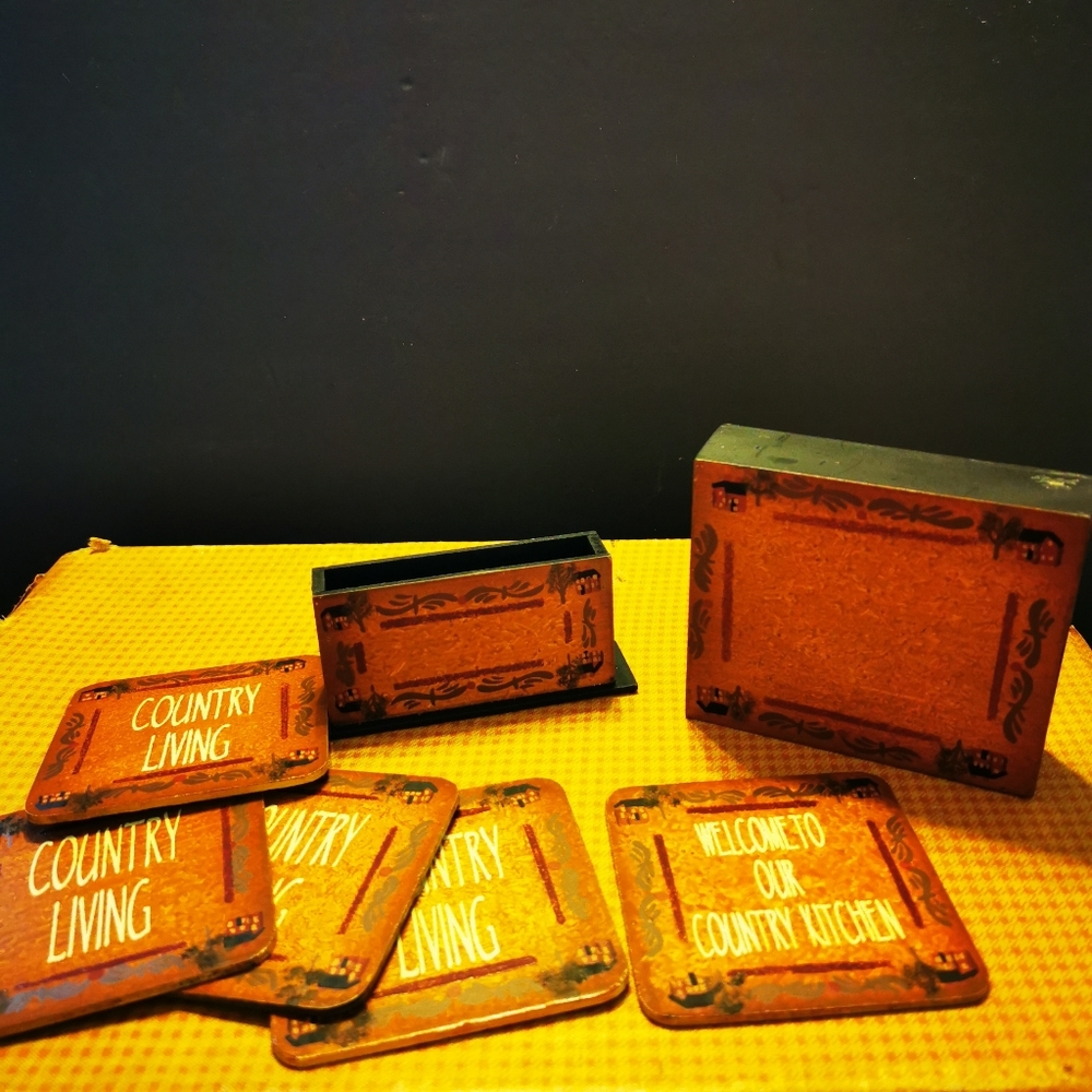 Country Living Rustic Farmhouse country Kitchen Coasters